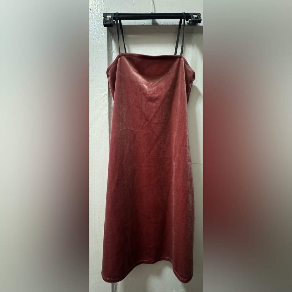 Forever 21 Velvet Slip Midi Dress in Burgundy